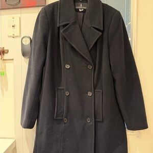 London Fog Women's Classic Black Pea Coat